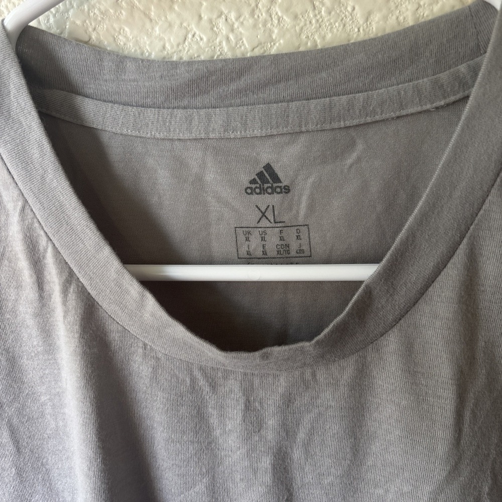 Adidas T-Shirt Mens Size XL Gray 3-Stripe Short Sleeve - Picture 2 of 16
